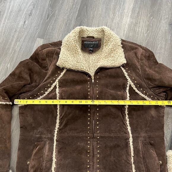 Vintage Y2K Bernardo Brown Suede Shearling Jacket with Stud Detail - Picture 6 of 6